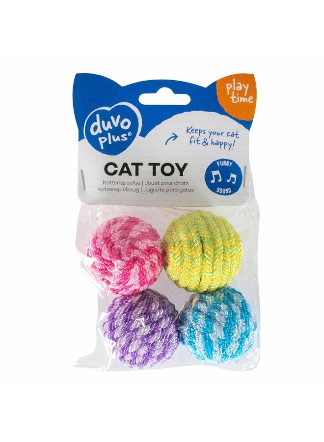 Duvo + Duvo+ Multi ball with sound Multicolour - Cat Toy 4pcs Set 5x5x5cm - Image 2