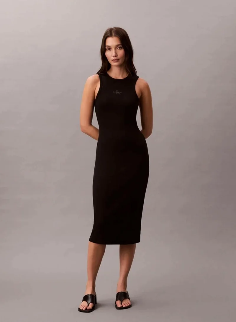 Monogram Rib Midi Tank Dress