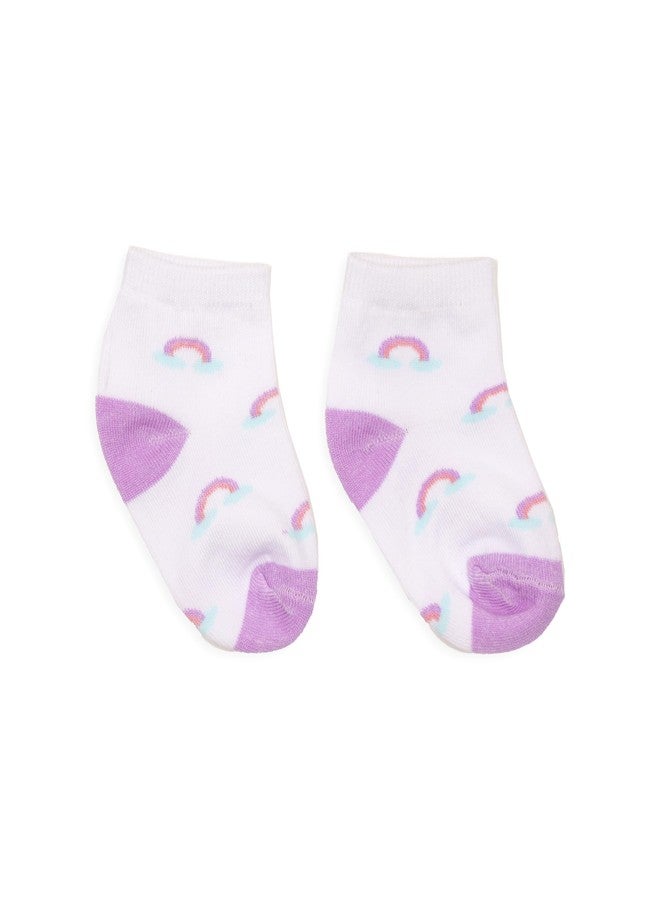Kicks & Crawl Baby Boys & Baby Girls Anti-skid/slip Unicorn Land Flat Socks-Pack of 3 (0-6M) - Image 4