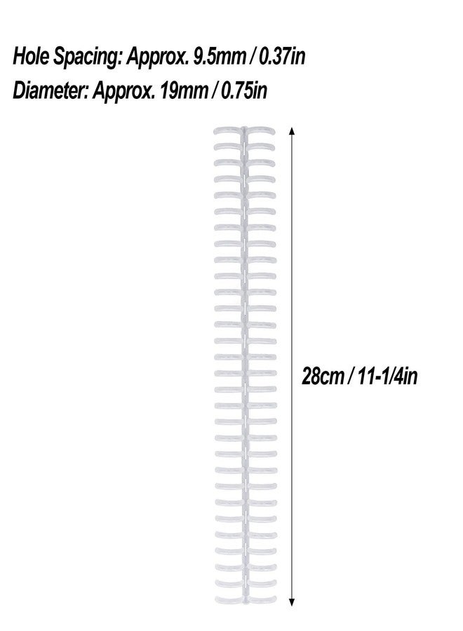 فوكتي 10 قطع من أمشاط التجليد الحلقية مقاس 30، أمشاط بلاستيكية مقاس 19 مم بطول قابل للتخصيص، سعة عالية تصل إلى 150 ورقة، مجموعة أمشاط التجليد لورق A4 وB5 وA5 (شفافة) - Image 5