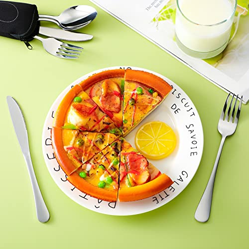 Minatee 9 Pieces Eating Portion Control Flatware Utensils Bariatric Silverware Weight Loss Portion Management Control Serving Spoons Forks Knives Stainless Steel Utensils with Storage Bag - Image 3