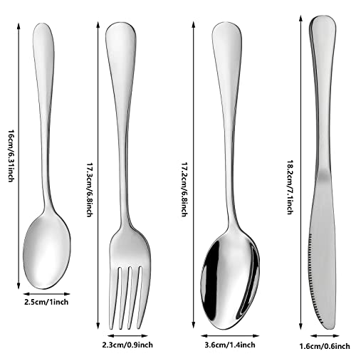 Minatee 9 Pieces Eating Portion Control Flatware Utensils Bariatric Silverware Weight Loss Portion Management Control Serving Spoons Forks Knives Stainless Steel Utensils with Storage Bag - Image 2