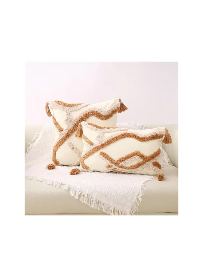 Green Tiger Cushion Cover 45x45cm Handcrafted Throw Pillow Cover  Decor Cushion Decorative Pillowcase Woven Throw Tufted for Home Bohemian Decor (Style-8) - Image 2