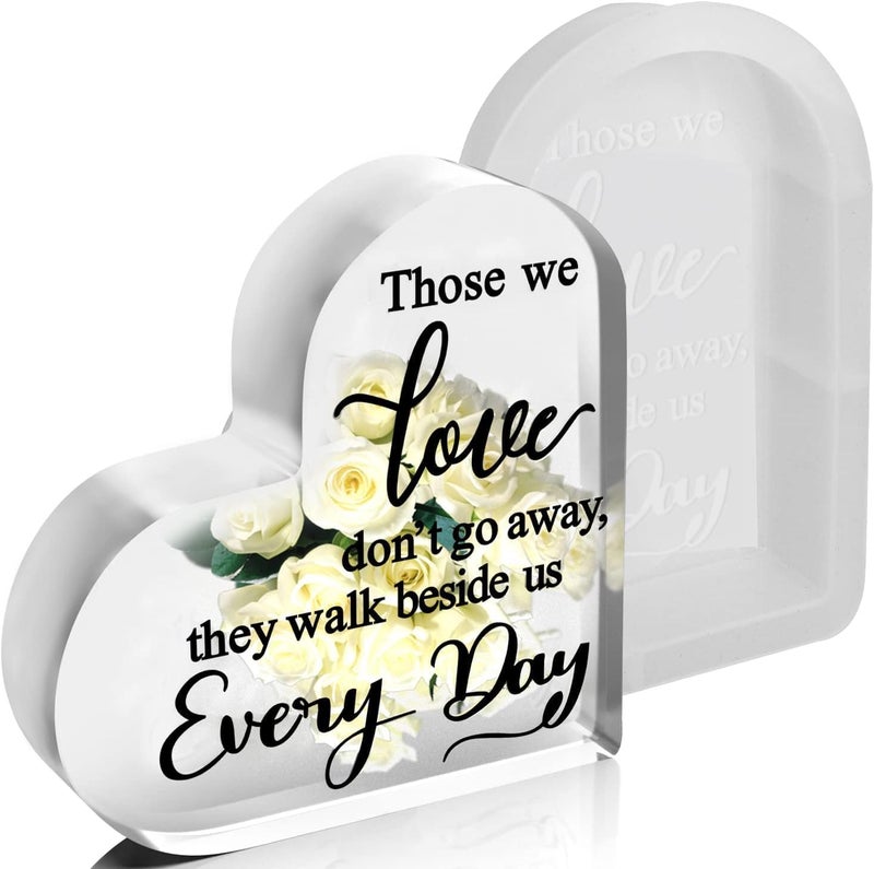 dooda 5.12 * 5.12 * 1 Inch Heart Sign Resin Molds Silicone Molds for Epoxy Resin Religious Gifts for Women Appreciation Gifts Paperweight Molds for Epoxy DIY Craft Home Decor Office Decorations - Image 1