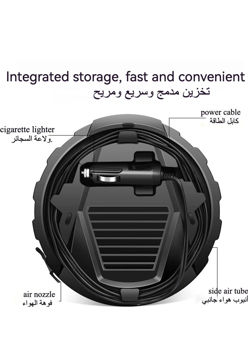 HuaKe Car Tire Inflator Air Compressor 12V DC, Digital Car Tire Pump 160 PSI, Preset Tire Pressure  Auto Shutoff, LED Light, Electric Air Pump for Car/Bike/Ball/Rubber Boat/ Beach Floating Bed - Image 5