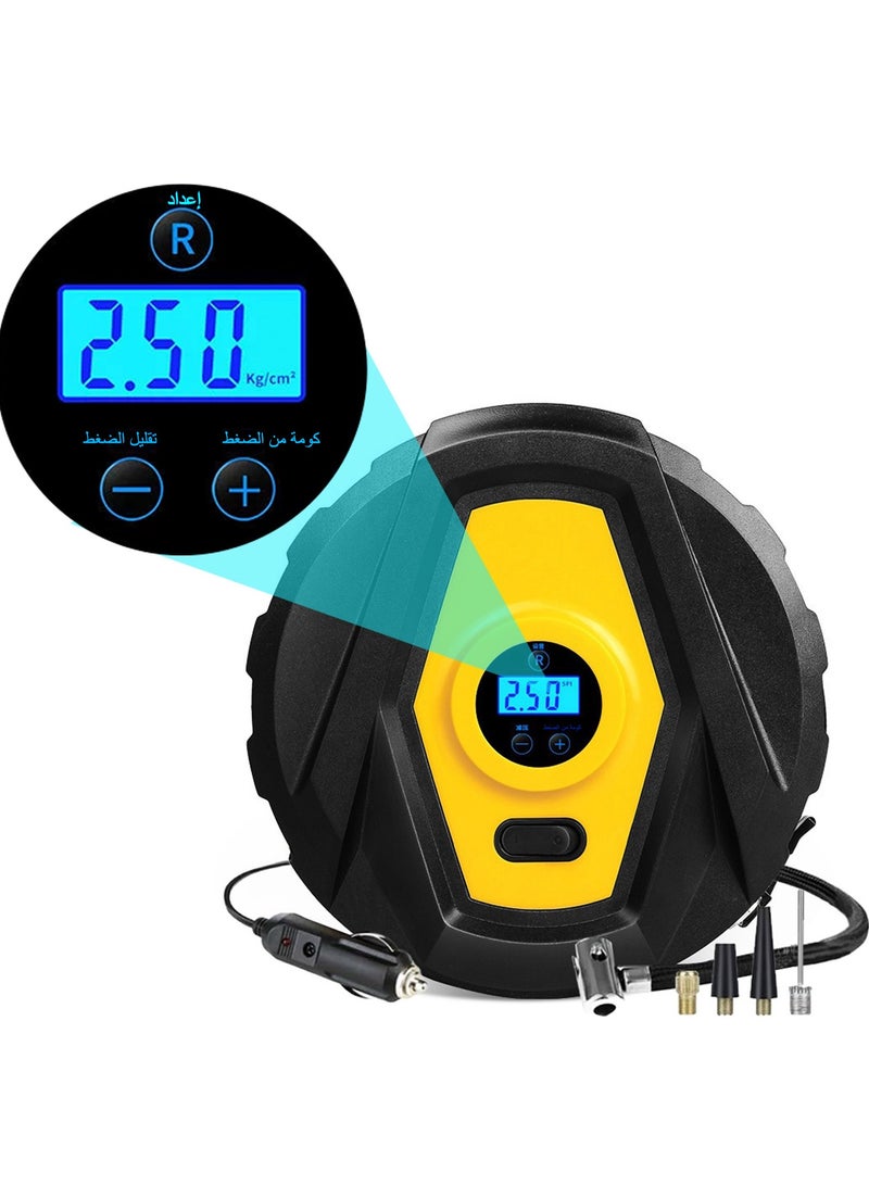 HuaKe Car Tire Inflator Air Compressor 12V DC, Digital Car Tire Pump 160 PSI, Preset Tire Pressure  Auto Shutoff, LED Light, Electric Air Pump for Car/Bike/Ball/Rubber Boat/ Beach Floating Bed - Image 1