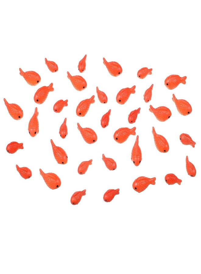 Quilax 36 Pcs 2 Size Little Fish, Red Resin Miniature Fake Small Fish Figurines Aquarium Decor, Small Realistic Goldfish Toys for DIY Garden, Bonsai, Tank Ornament, Gift Supplies - Image 1