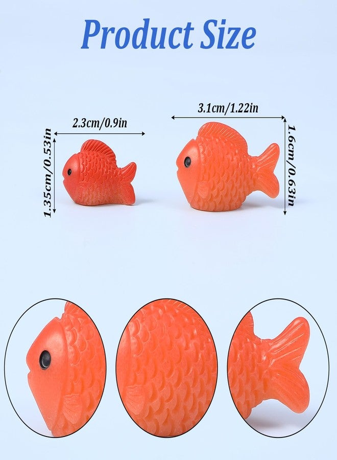 Quilax 36 Pcs 2 Size Little Fish, Red Resin Miniature Fake Small Fish Figurines Aquarium Decor, Small Realistic Goldfish Toys for DIY Garden, Bonsai, Tank Ornament, Gift Supplies - Image 2