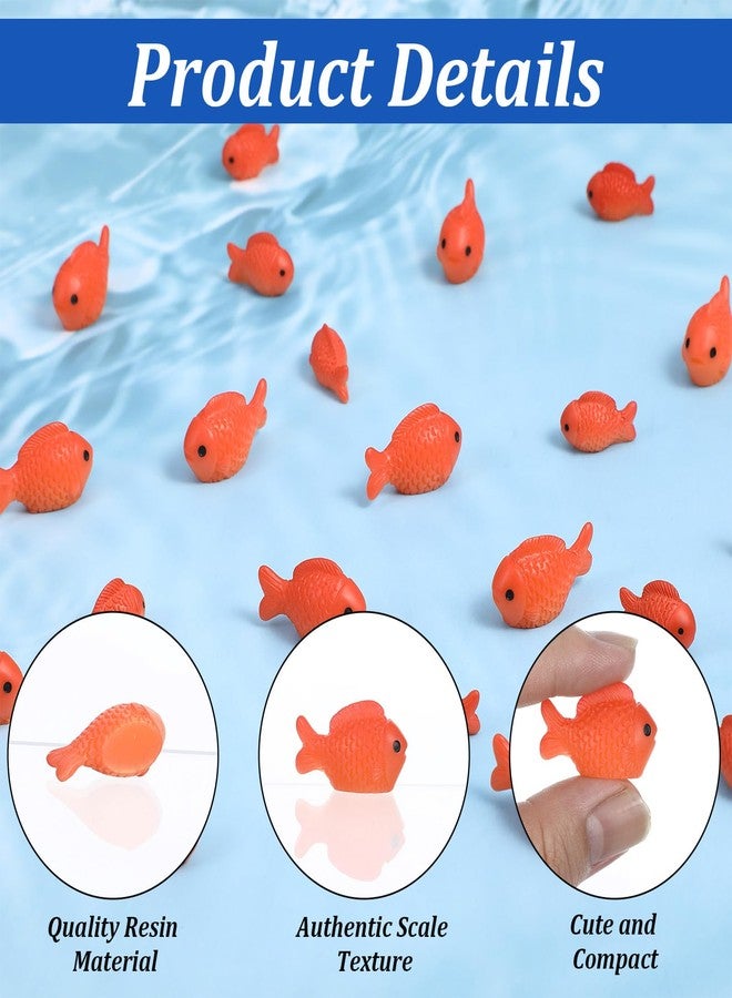 Quilax 36 Pcs 2 Size Little Fish, Red Resin Miniature Fake Small Fish Figurines Aquarium Decor, Small Realistic Goldfish Toys for DIY Garden, Bonsai, Tank Ornament, Gift Supplies - Image 3
