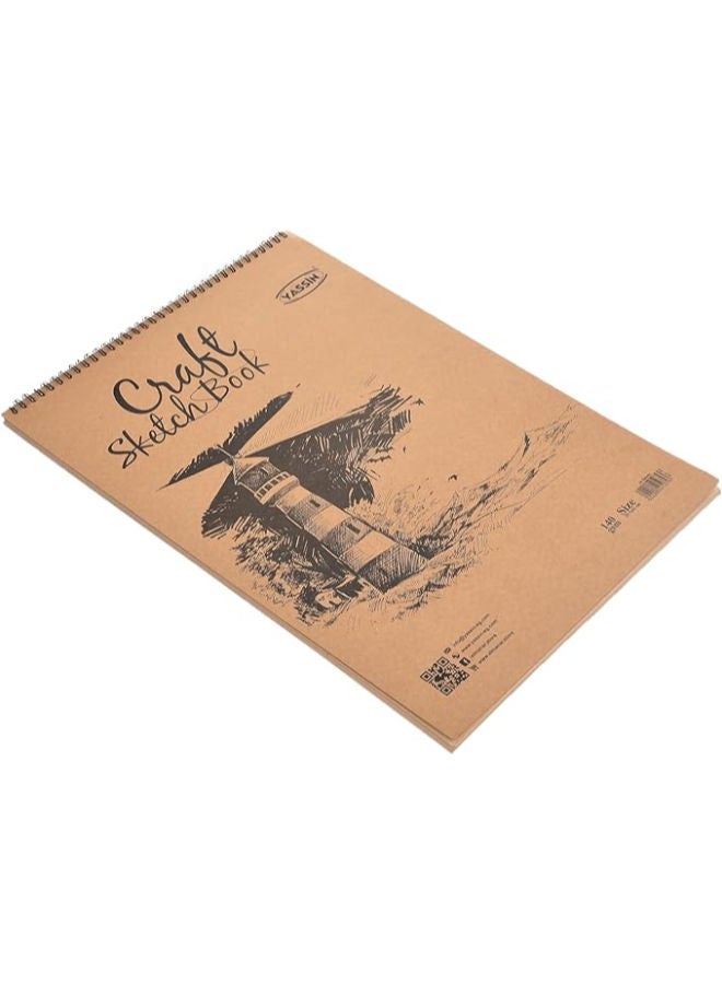 Yassin Craft Sketchbook, 24 Sheets 27x42cm Wire-Bound 140gsm for Art Projects - Image 2