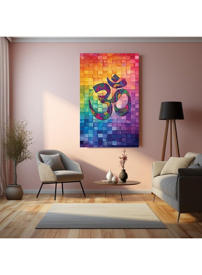 TURTLEWINGS | OM Written with Colorful Blocks Background Metal Print | HD Metal Wall Art (12 * 12 inches) - Image 2