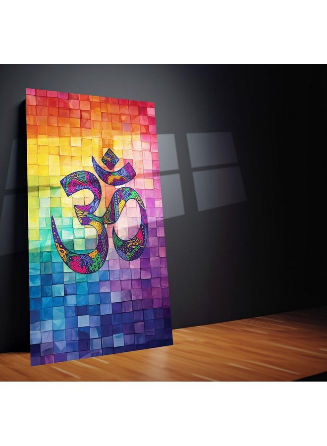 TURTLEWINGS | OM Written with Colorful Blocks Background Metal Print | HD Metal Wall Art (12 * 12 inches) - Image 3