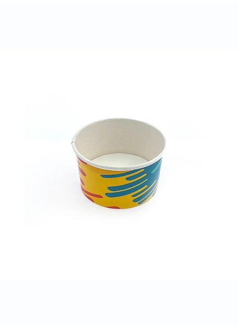 50 Pack of Ice Cream Cups 5 oz / 3 oz with Fresh Ice Cream Design by Halapack