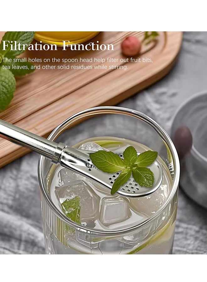 Gourd Drinking Filter Straws, 2 Pcs Reusable 304 Stainless Steel 6-Inch Straws, Suitable for Yerba Mate, Loose Leaf Tea and Coffee - Image 5