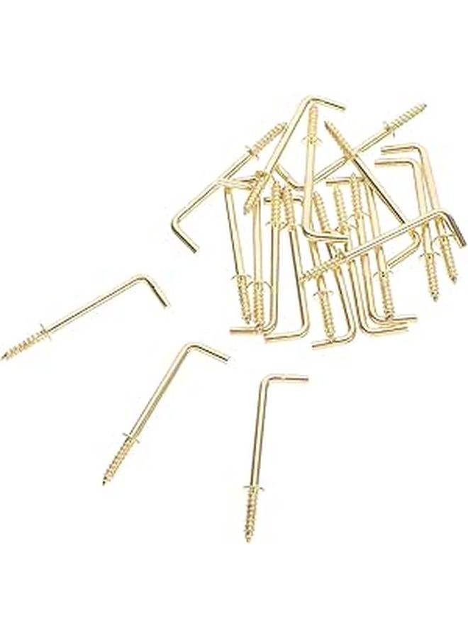 L Shaped Gold Screw Hooks 1 5 Inch Self Tapping Carbon Steel Picture Hanging Hooks For Home Storage - Image 1