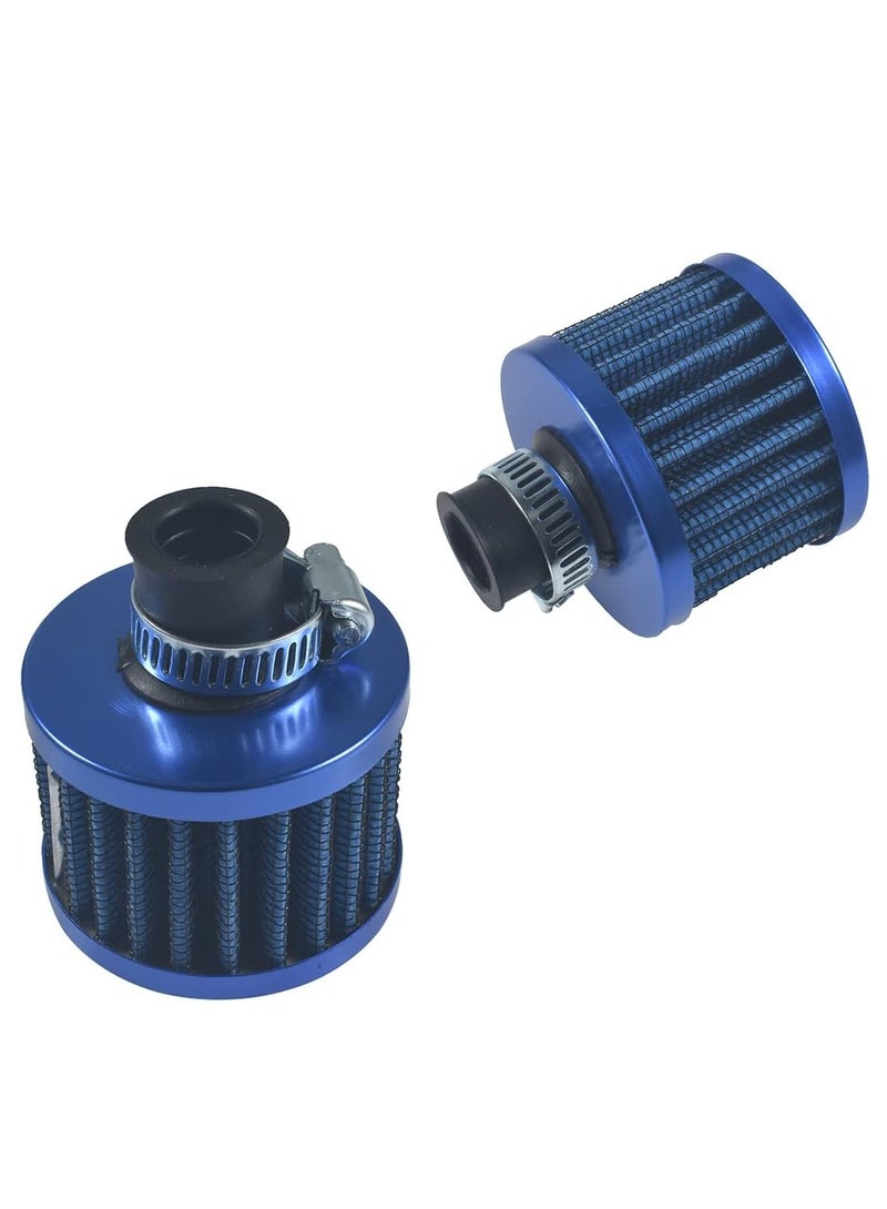 رويال فلتر سحب الهواء البارد AICARS مقاس 12 مم لسحب الهواء بفتحة تهوية توربو للدراجات النارية - قطعتان (DYT-0416) (أزرق) - Image 1