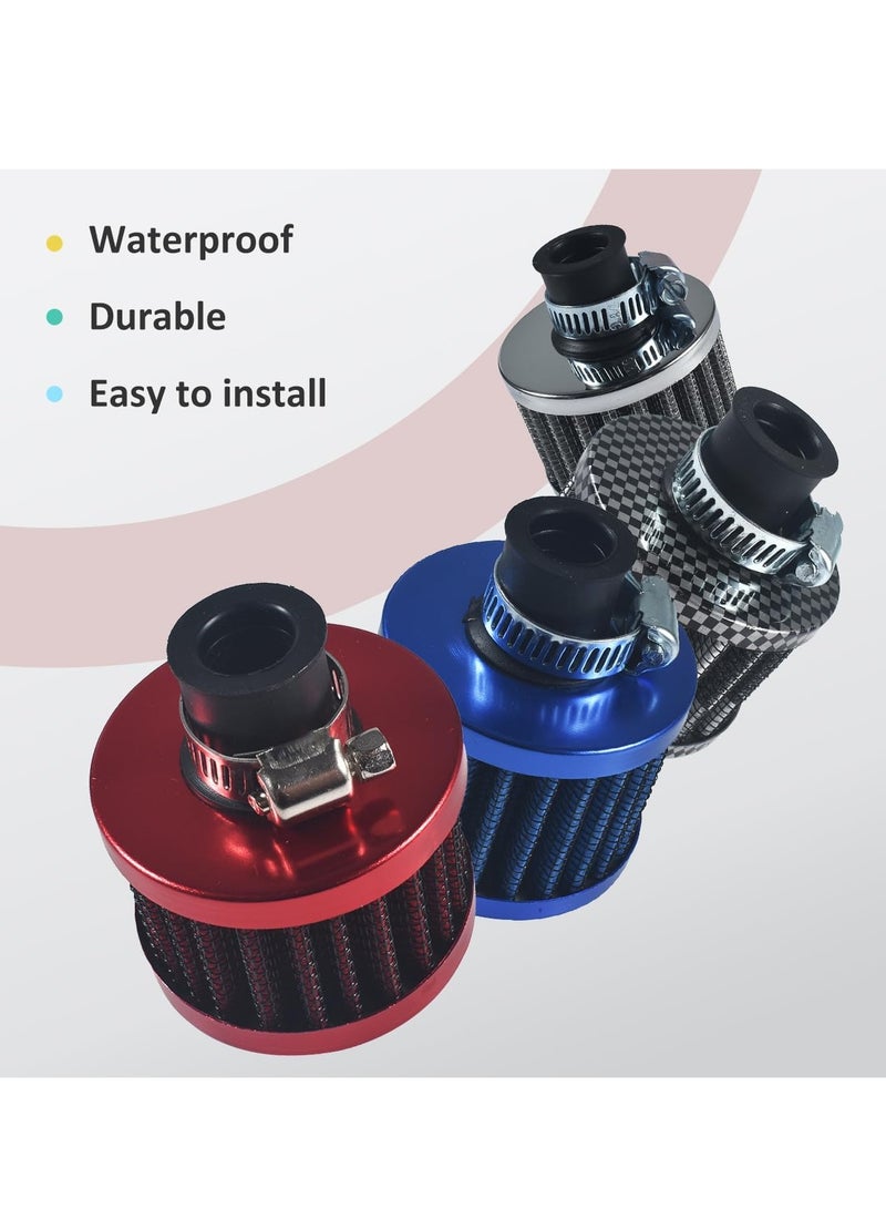 رويال فلتر سحب الهواء البارد AICARS مقاس 12 مم لسحب الهواء بفتحة تهوية توربو للدراجات النارية - قطعتان (DYT-0416) (أزرق) - Image 4