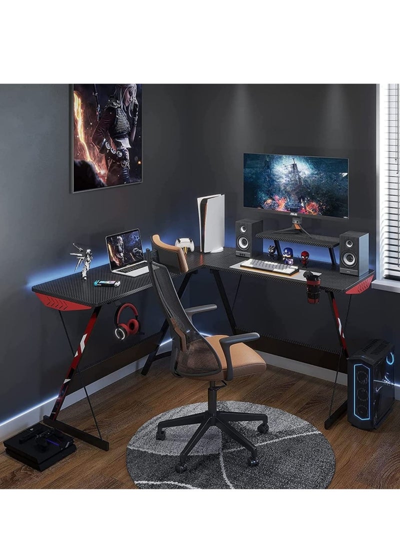 MAAS L-shaped corner computer desk, study desk, modern style, laptop table, reversible study table, easy-to-assemble bookshelf and desk corner, size 120*146*73 cm  - Image 5