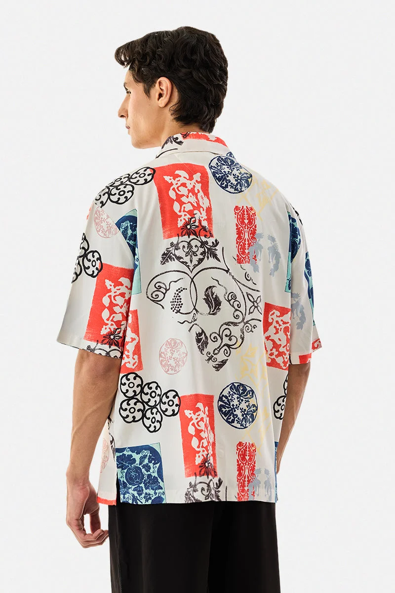 Snitch  Abstract Box Fit Resort Shirt for Men | Best Price UAE