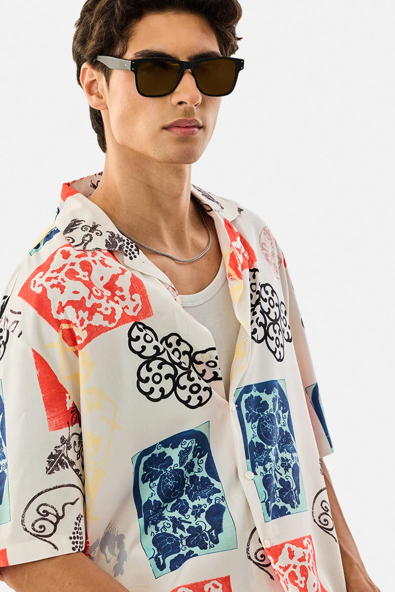 Snitch  Abstract Box Fit Resort Shirt for Men | Best Price UAE