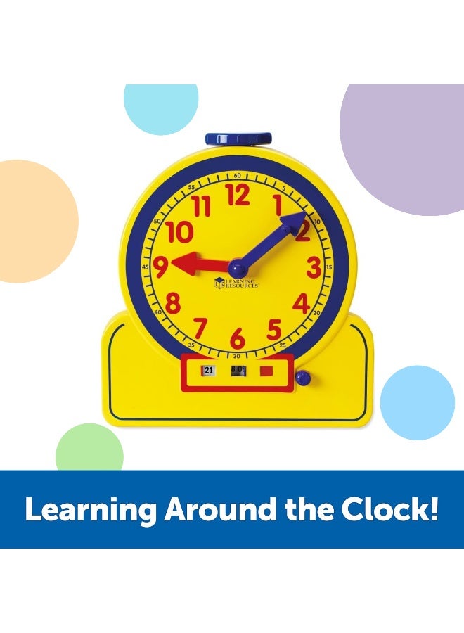 ليرننج ريسورسز موارد التعلم ساعة المعلم الأمامية للفصل الدراسي على مدار 24 ساعة، تعلم معرفة الوقت باستخدام عقارب ملونة وشاشة رقمية، مورد للفصل الدراسي، للأعمار من 3 سنوات فما فوق - Image 3