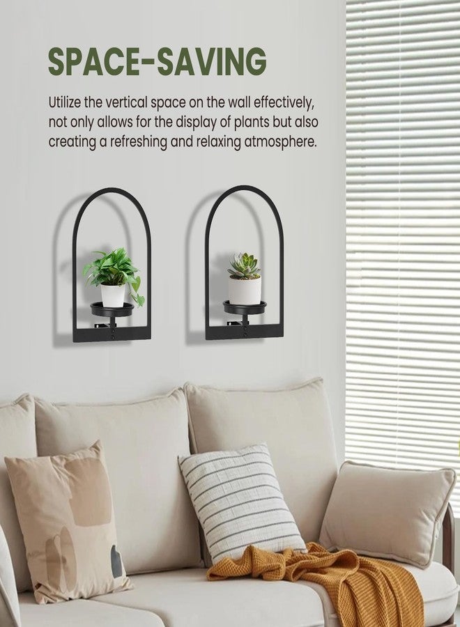 storenization Wall Planters for Indoor Plants Set of 2, Hanging Planter for Indoor Plant Stand Plants Wall Decor - Premium Metal Hanging Plant Holder (Semi-Round) - Image 4