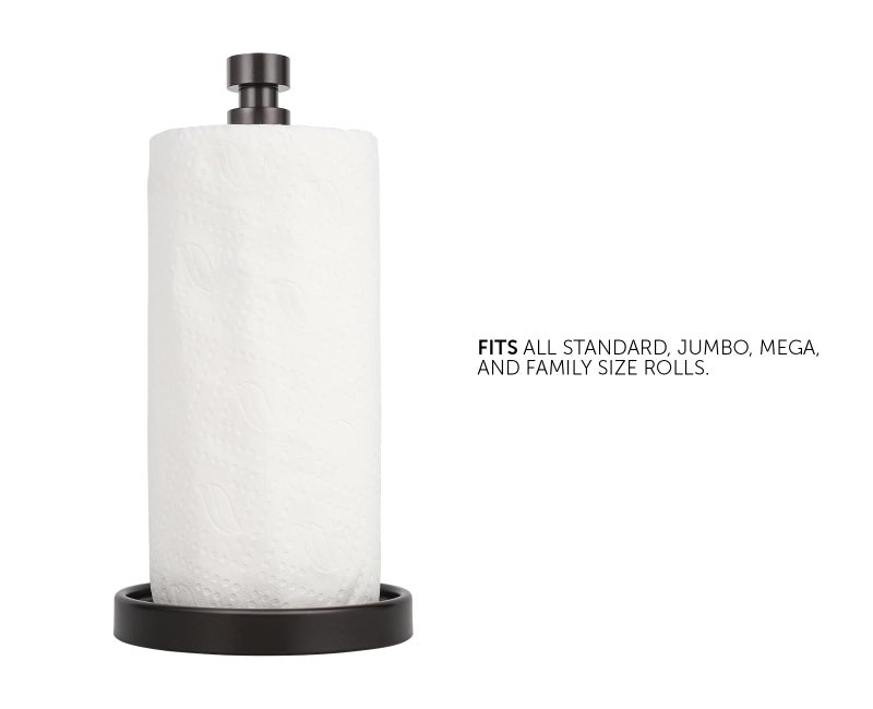 Ivilon Paper Towel Roll Stand - Steady and Easy Tear - Fits All Paper Towel Rolls - Oil Rubbed Bronze - Image 3