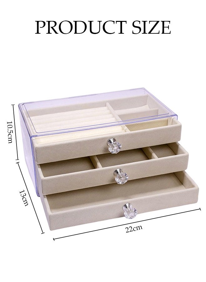 DUNISO - Multi-functional Jewelry Storage Boxes And Organizers for Women Girls Velvet Flannelette Earrings Rings Necklace Bracelets Jewelry Tray Storage Case - Image 1
