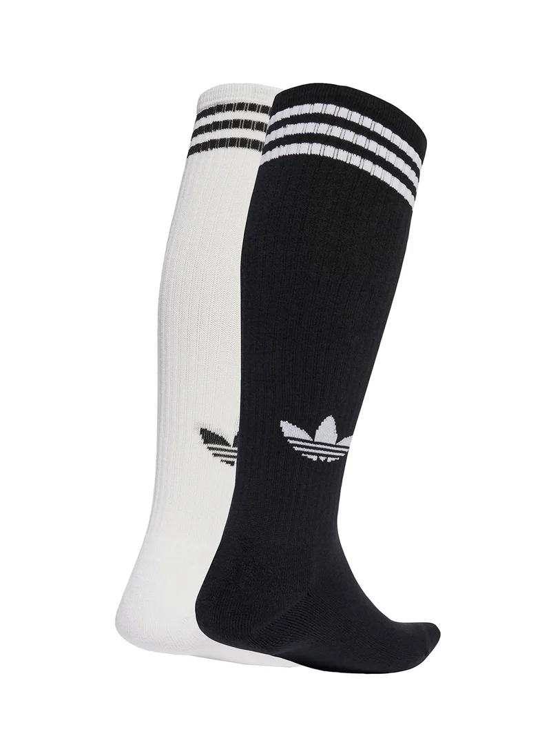 adidas Originals 2 Pack 3-Stripe Knee Socks