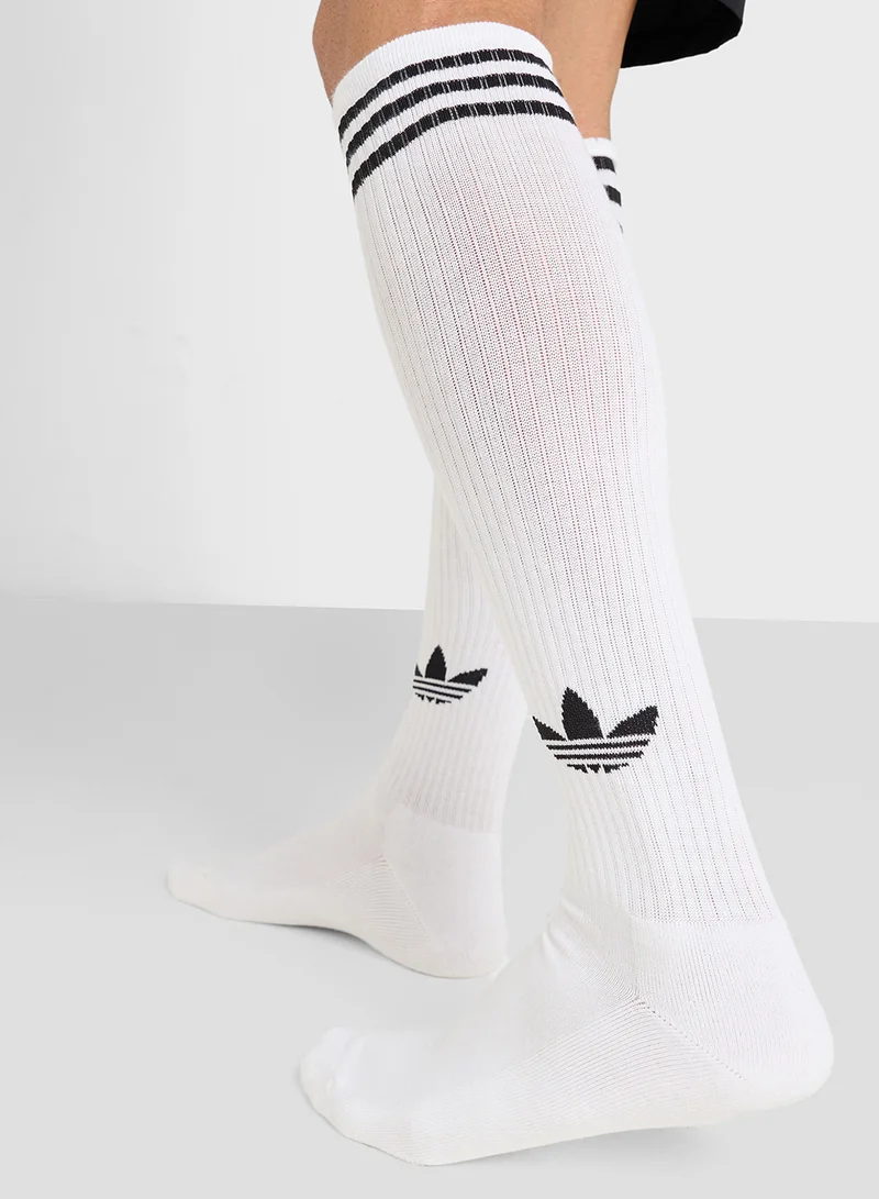 adidas Originals 2 Pack 3-Stripe Knee Socks