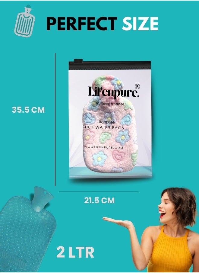 Lifenpure Lifenpure™ 2 Ltr Soft Hot Water Bag In Reusable Ziplock Clear Pouch Bag Classic Style For Body Shoulder Cramps Neck Pain Relief  - Image 4