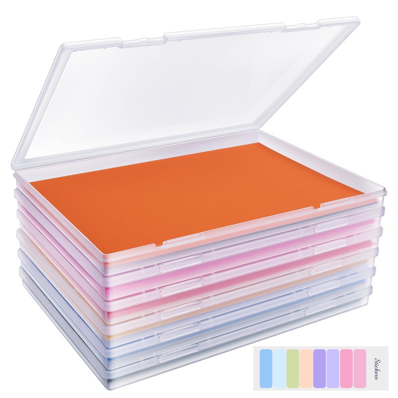 FAAYUCK 6 Pack Photo Storage Box, Fits 8" x 10" Photo, Large Plastic Scrapbook Paper Storage with Snap-Tight Latch, Photo Organizer for Protecting Photos, Crafts, Scrapbooks, Office Supplies, A4 Files - Image 1