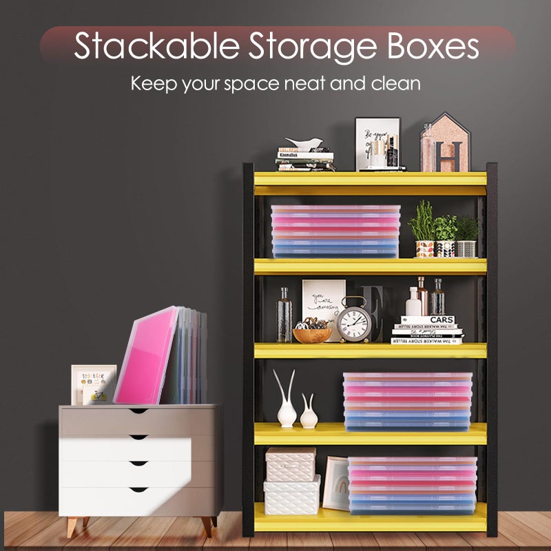 FAAYUCK 6 Pack Photo Storage Box, Fits 8" x 10" Photo, Large Plastic Scrapbook Paper Storage with Snap-Tight Latch, Photo Organizer for Protecting Photos, Crafts, Scrapbooks, Office Supplies, A4 Files - Image 5
