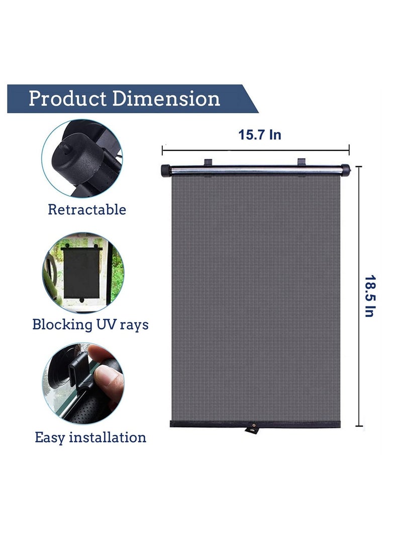 SYOSI 2 Pack Retractable Car Window Shades for Baby, Effective UV and Sunlight Blocker, Keep Your Car Cool and Comfortable, Side Window Sun Shades for a Safer  - Image 2