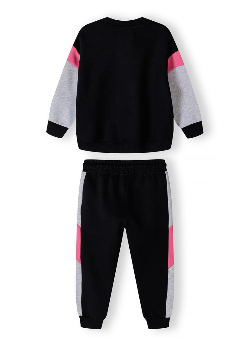 MINOTI Kids Girls Fleece Sweatshirt And Jogger Set