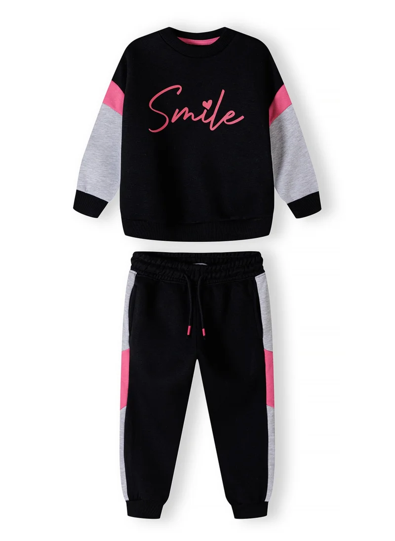 MINOTI Kids Girls Fleece Sweatshirt And Jogger Set