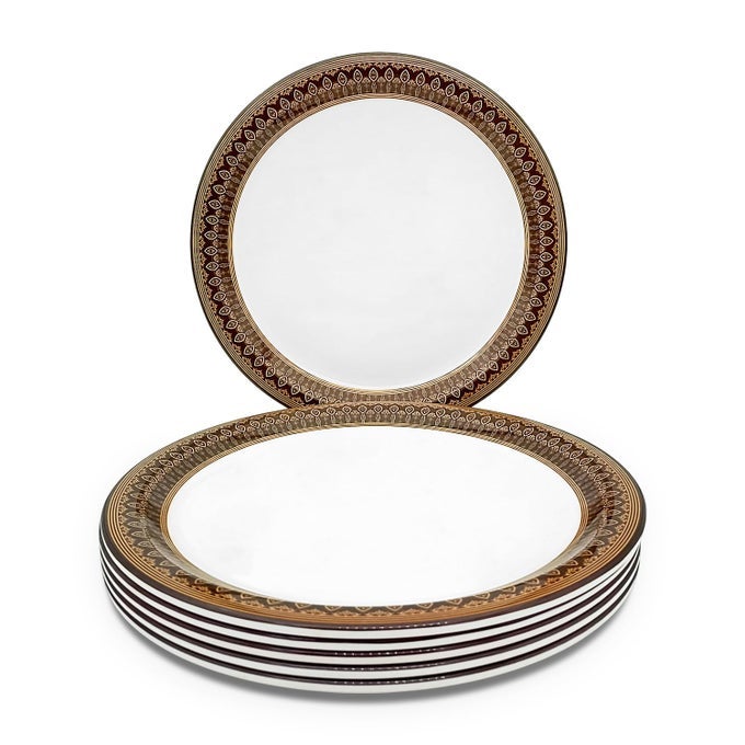 | PURE MELAMINE | SMALL PLATE SET  ROYAL GOLDEN BROWN 7.5 (6 NOS.) | STAIN FREE, GLAZED FINISH