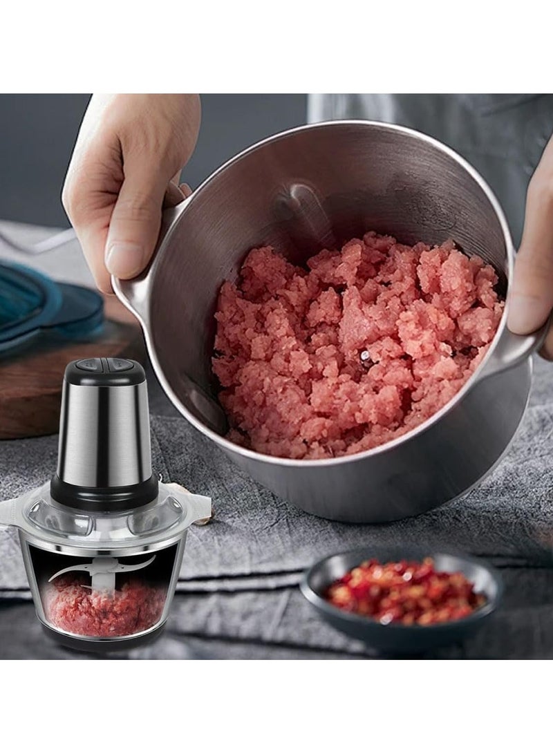 2024 Stainless Steel Electric Meat Grinder & Food Processor - 300W High-Power, 3L Capacity, Multifunctional Chopper for Home and Commercial Use (Black)  - Image 4
