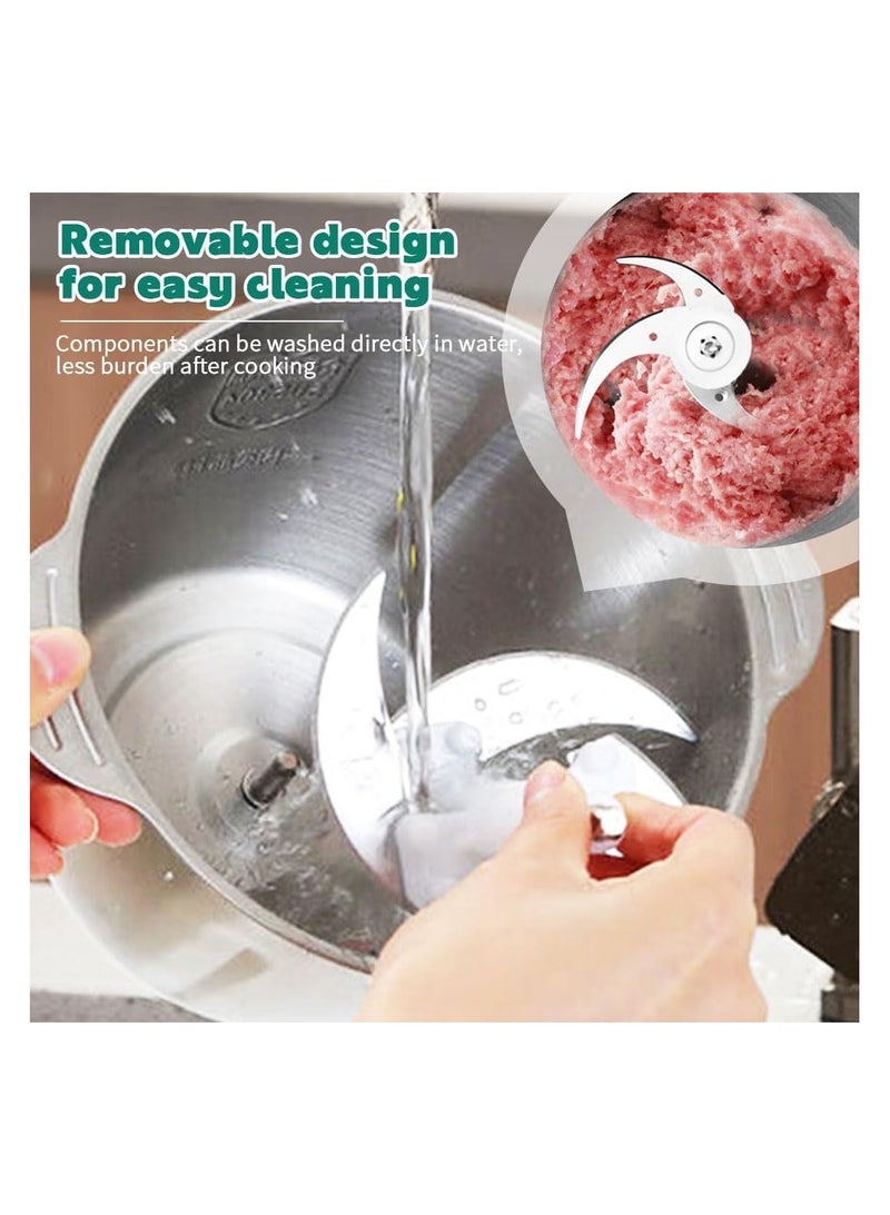2024 Stainless Steel Electric Meat Grinder & Food Processor - 300W High-Power, 3L Capacity, Multifunctional Chopper for Home and Commercial Use (Black)  - Image 2