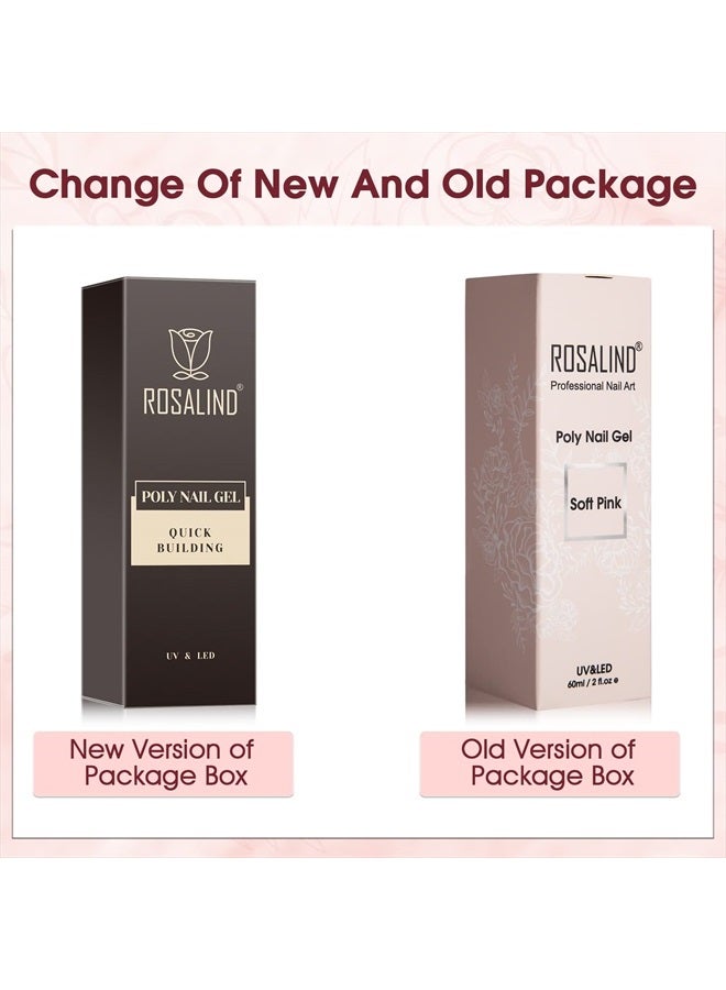 Rosalind Pink Poly Nail Gel, 60ml Soft Pink Poly Extension Gel for Nail Natural Builder Nail Gel Pink Color, Light Pink Poly Extension Nail Decoration Long-Lasting Poly Acrylic Nail Enhancement Gel fo - Image 2