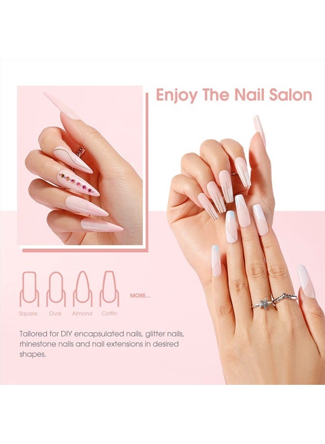 Rosalind Pink Poly Nail Gel, 60ml Soft Pink Poly Extension Gel for Nail Natural Builder Nail Gel Pink Color, Light Pink Poly Extension Nail Decoration Long-Lasting Poly Acrylic Nail Enhancement Gel fo - Image 5