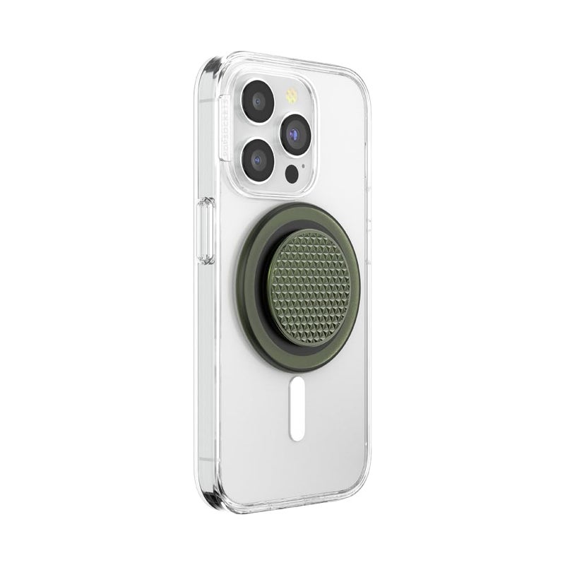 PopSockets Phone Grip for MagSafe, Magnetic Holder, Phone Stand, Green - Triangle Knurl Olive - Image 2