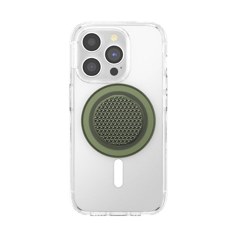 PopSockets Phone Grip for MagSafe, Magnetic Holder, Phone Stand, Green - Triangle Knurl Olive - Image 3