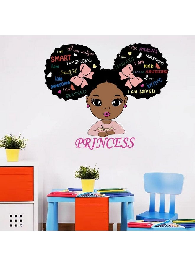 Datesno Black Girl Magic Inspirational Wall Decals Quote I'm Kind Princess Wall Sticker Pink Motivational Saying Positive Words Wall Stickers for Nursery Playroom Bedroom Living Room Wall Decor - Image 2