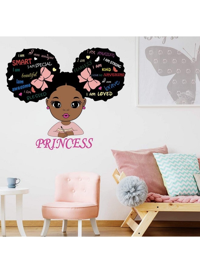 Datesno Black Girl Magic Inspirational Wall Decals Quote I'm Kind Princess Wall Sticker Pink Motivational Saying Positive Words Wall Stickers for Nursery Playroom Bedroom Living Room Wall Decor - Image 4