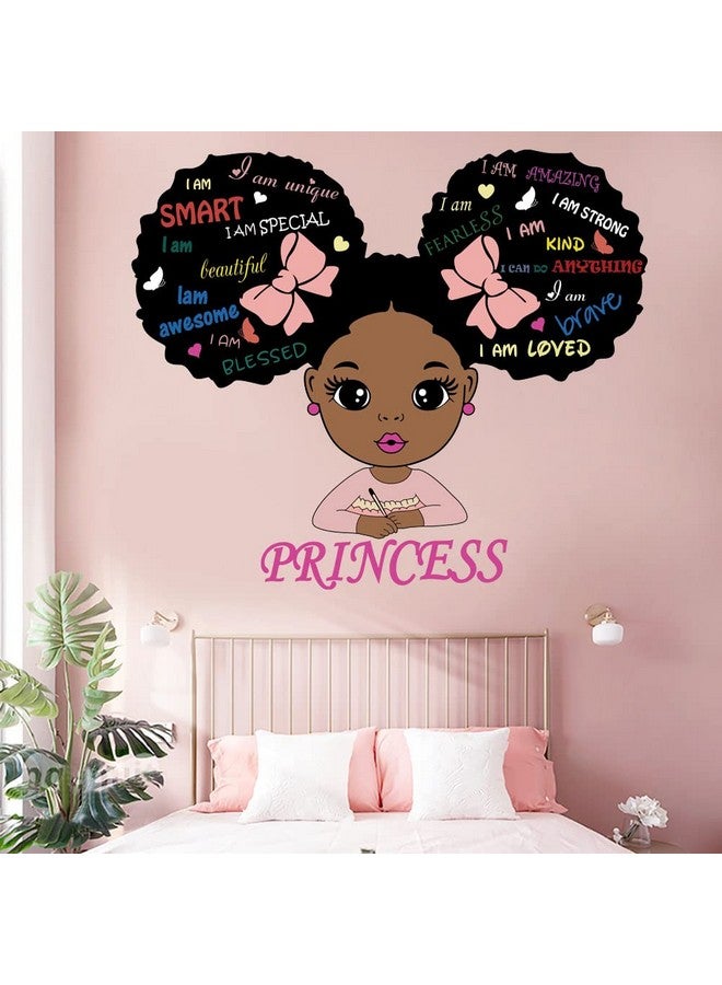 Datesno Black Girl Magic Inspirational Wall Decals Quote I'm Kind Princess Wall Sticker Pink Motivational Saying Positive Words Wall Stickers for Nursery Playroom Bedroom Living Room Wall Decor - Image 1
