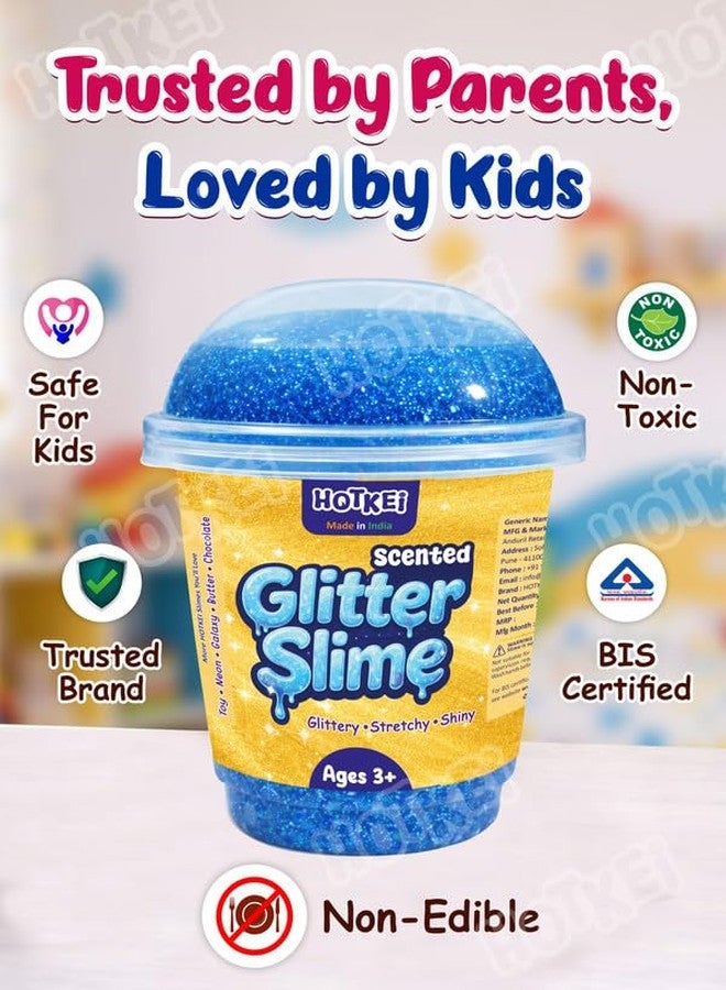 HOTKEI Blue Glitter Slime for Kids 3 to 10 Years Super Stretchy, Soft & Smooth Premium Shiny Slime Non-Toxic Sparkle Fun Slimy Toy Birthday & Return Gift for Kids Boys and Girls - Image 5
