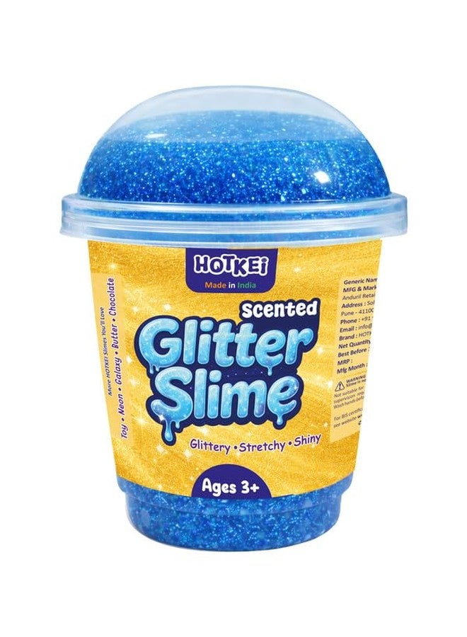 HOTKEI Blue Glitter Slime for Kids 3 to 10 Years Super Stretchy, Soft & Smooth Premium Shiny Slime Non-Toxic Sparkle Fun Slimy Toy Birthday & Return Gift for Kids Boys and Girls - Image 1