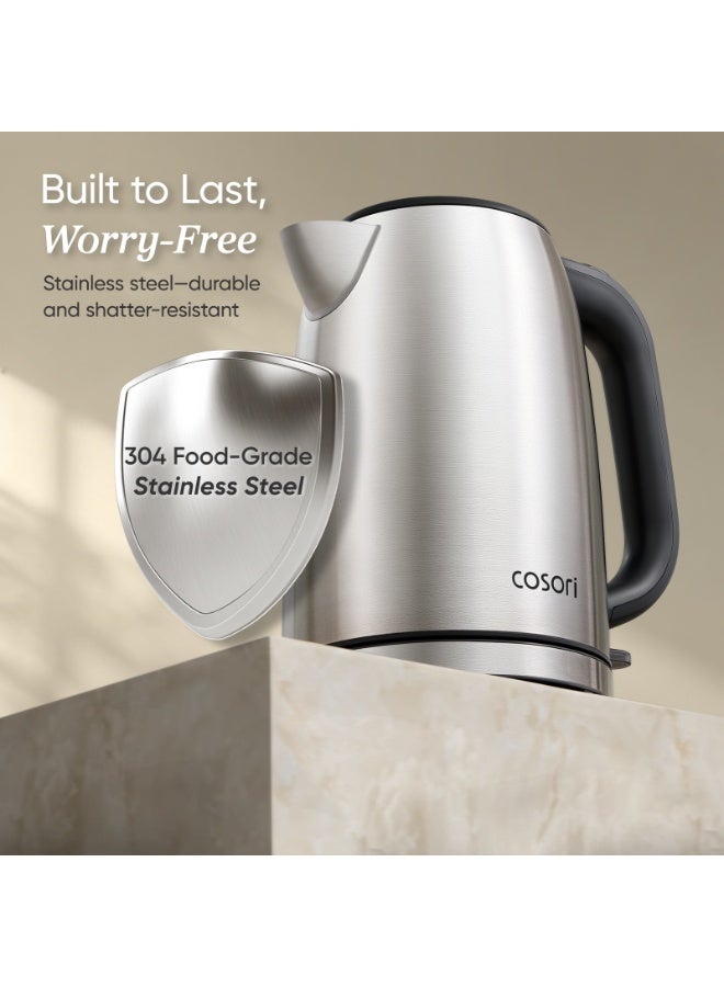 COSORI Electric Kettle 1.7L 3000W, Plastic-free Interior, Lids Open at 2 Angles, Easy to Clean, Automatic Shut Off & Boil-Dry Protection, Stainless Steel Tea Kettle, Hot Water Boiler & Heater, S152 - Image 4