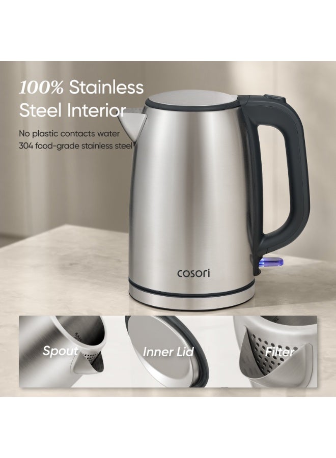 COSORI Electric Kettle 1.7L 3000W, Plastic-free Interior, Lids Open at 2 Angles, Easy to Clean, Automatic Shut Off & Boil-Dry Protection, Stainless Steel Tea Kettle, Hot Water Boiler & Heater, S152 - Image 2